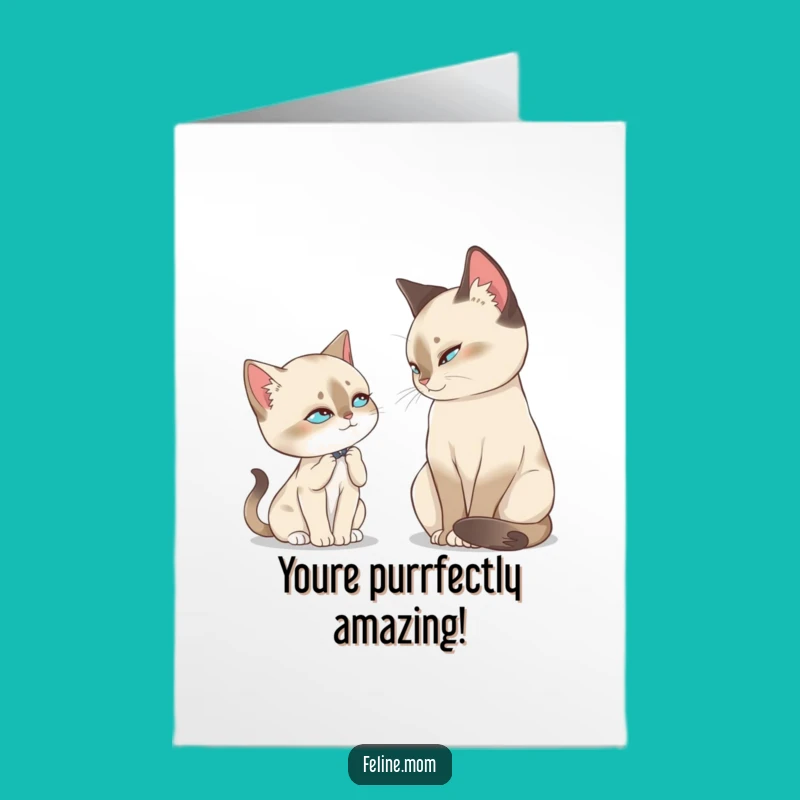 Free Printable Congratulations Card: Siamese Cat Slow Blink Funny Downloadable Gift