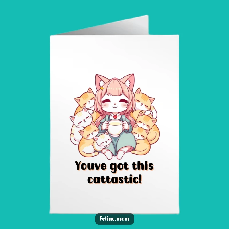 Free Printable Cat Lady Congrats Card: Funny Feline Friends Downloadable Gift for Cat Lovers