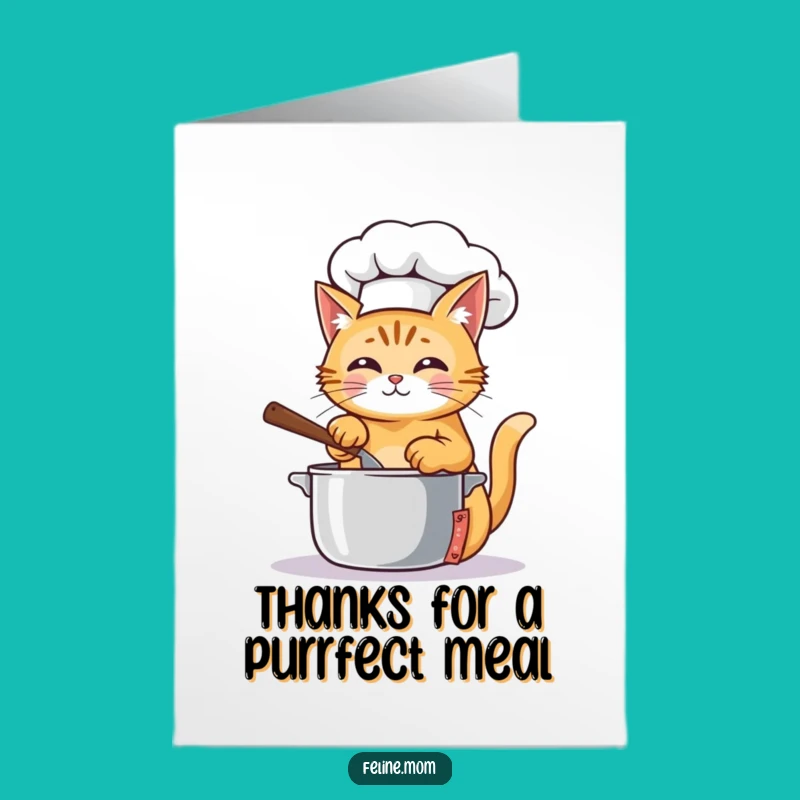 Free Printable Chef Cat Thank You Card - Funny Downloadable Gratefulness