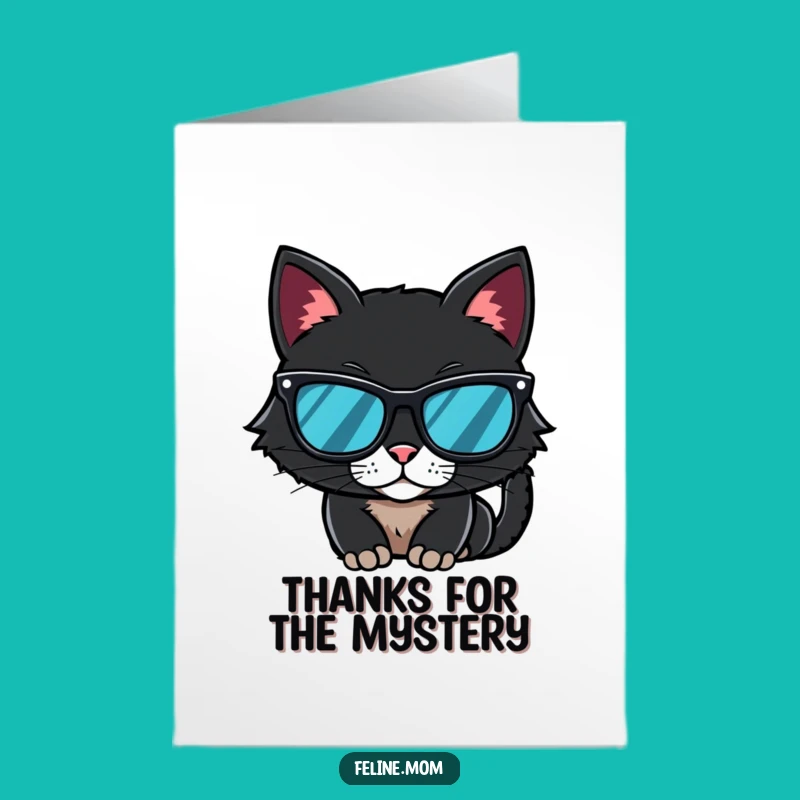 Free Printable Mysterious Cat Thank You Card - Cool Downloadable Gratitude