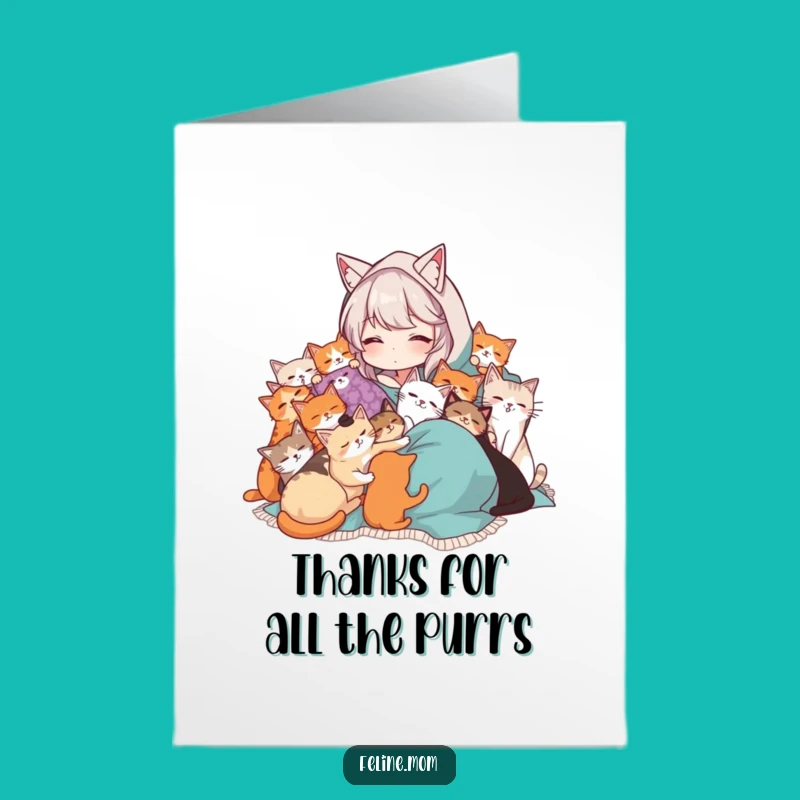 Free Printable Thank You Card: Cat Lady Cuddle Love Funny Downloadable Gift