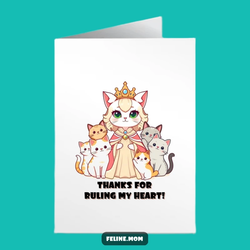 Free Printable Thank You Card: Cat Queen Thanks, Funny Downloadable Gift