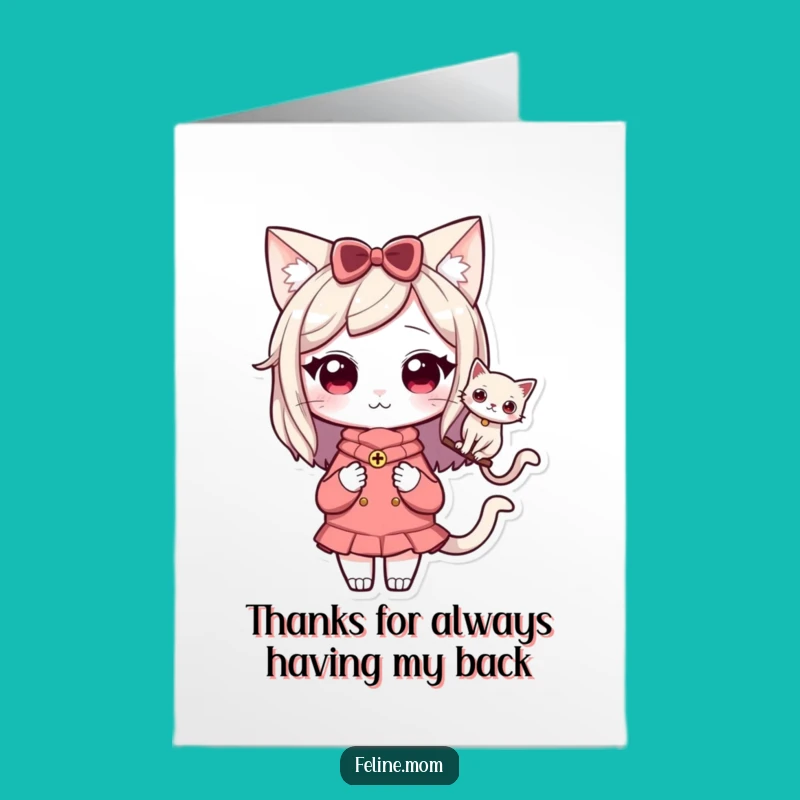 Free Printable Cat Lady Thank You Card - Sweet Downloadable Gift with a Loyal Cat