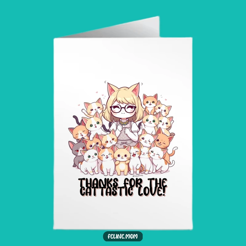 Free Printable Thank You Cat Lady Card: Kitten Gratitude Downloadable Gift