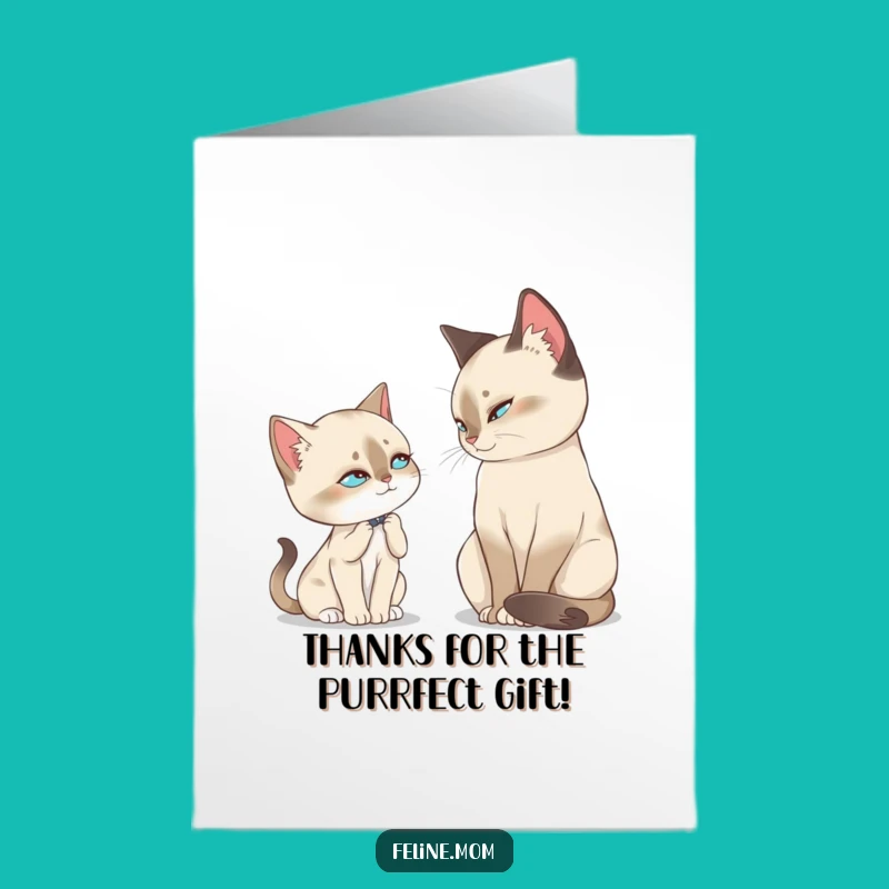 Free Printable Thank You Card: Siamese Slow Blink Funny Downloadable Gift
