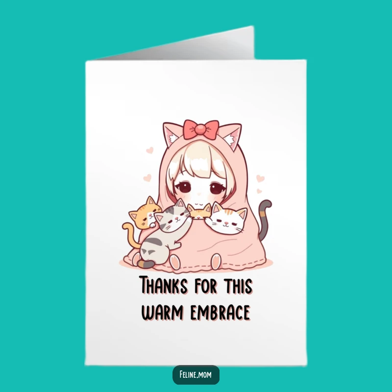 Free Printable Cozy Cat Lady Thank You Card - Sweet Downloadable Gift of Gratitude