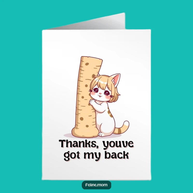 Free Printable Thank You Card: Cat Lady & Giant Post, Witty Downloadable Gift