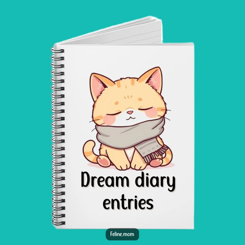 Funny Napping Cat Notebook: Cozy Scarved Feline Journal, Perfect Relaxing Funny Gift