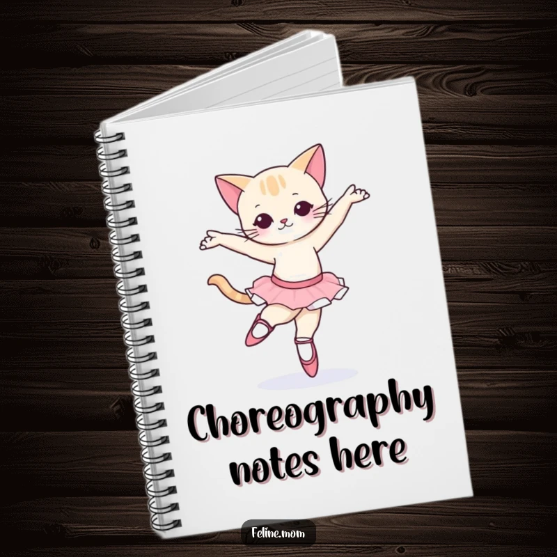 Funny Ballet Cat Notebook: A cat wearing ballet slippers attempting a pirouette, great for jotting down creative ideas.