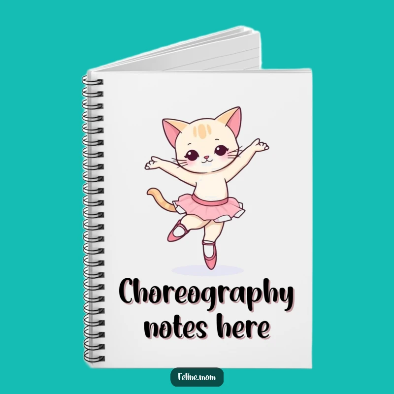 Funny Ballet Cat Notebook - Graceful Feline Dance Journal Gift
