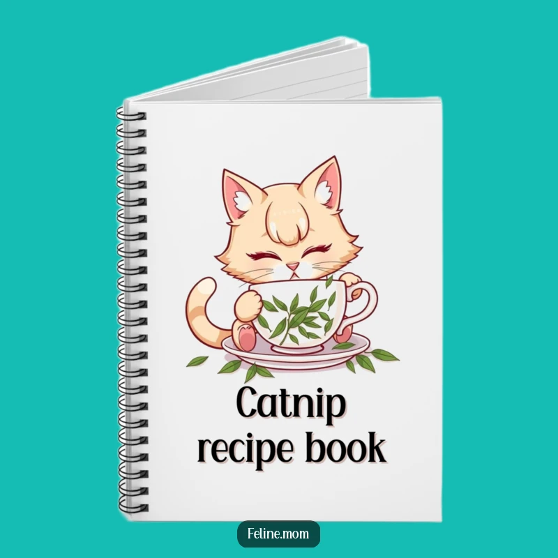 Funny Cat Lady Catnip Teacup Notebook - Journal for Feline Thoughts & Ideas