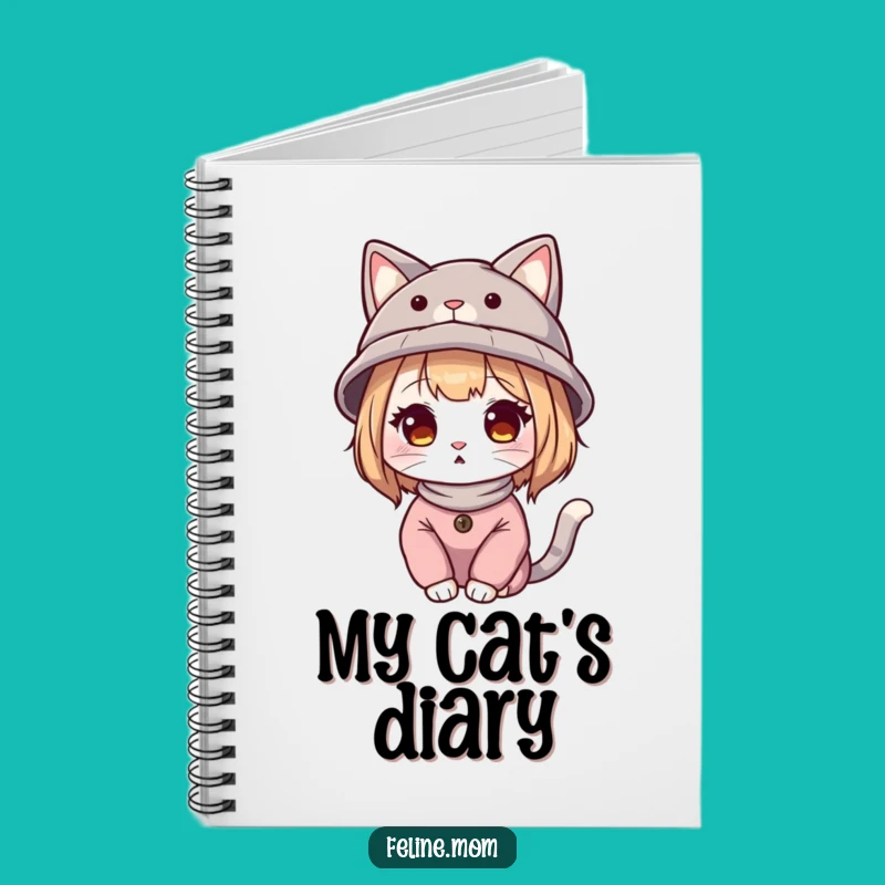 Funny Cat Lady Hat Notebook - Stylish Journal for Feline Thoughts & Ideas