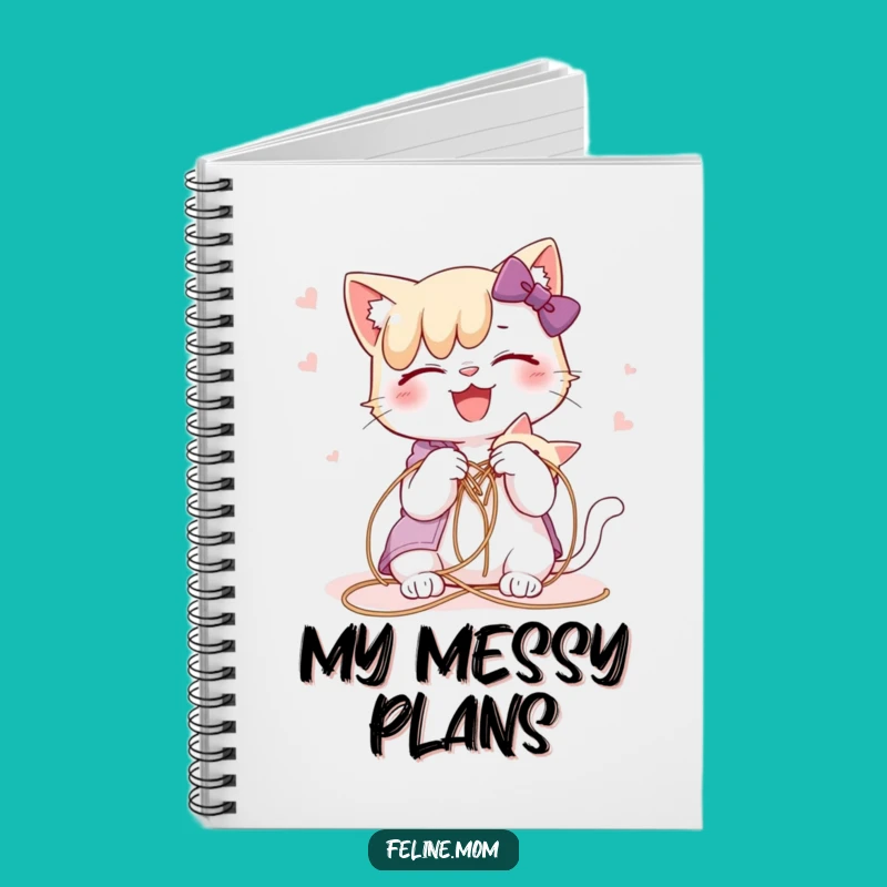 Funny Cat Lady String Notebook for Pet Owner Notes & Ideas