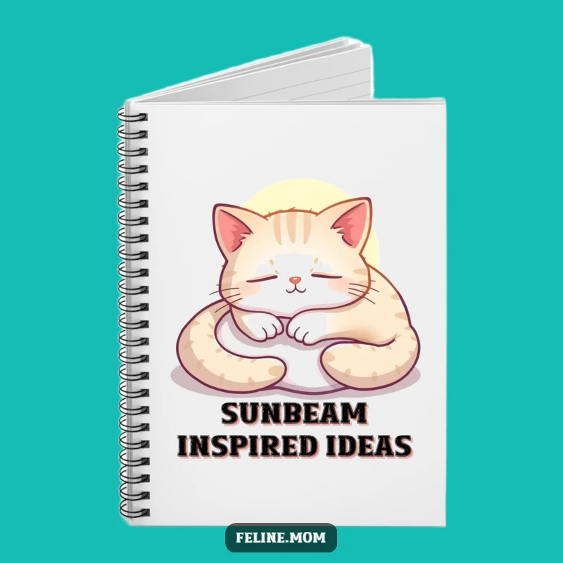 Funny Contented Cat Sunbeam Notebook: Journal Your Peaceful Thoughts