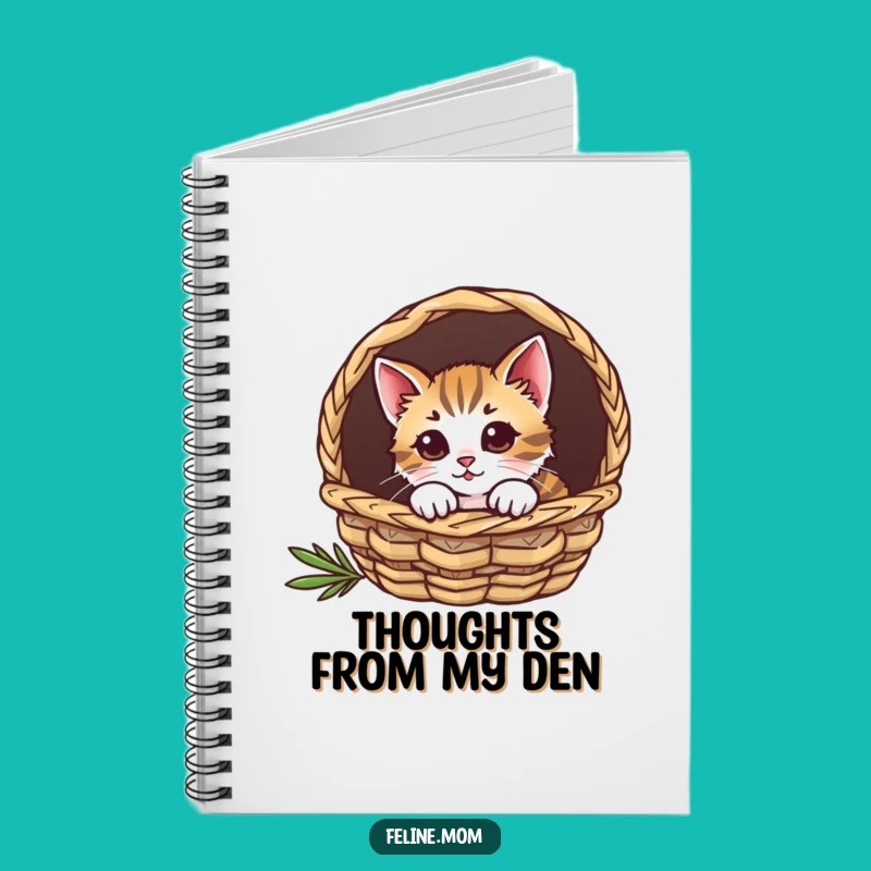 Funny Curious Cat Basket Notebook: Jot Down Your Mysteries