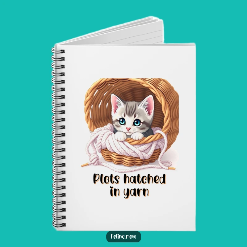 Funny Curious Kitten Knitting Notebook - Journal Your Creative Ideas