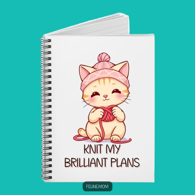 Funny Knitting Cat Notebook: Yarn Hat Crafter's Journal for Ideas