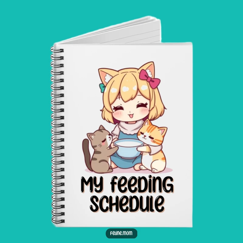 Funny Kawaii Cat Lady Notebook: Jot Down Notes with Feline Care Charm