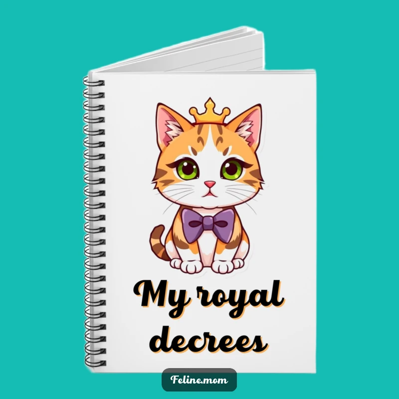 Funny Calico Cat Bowtie Notebook - Jot Down Notes with Regal, Hilarious Flair