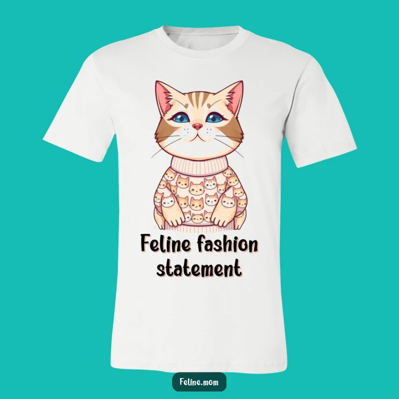 Funny Cat Lady T-Shirt - Cat Face Sweater Style Apparel Gift