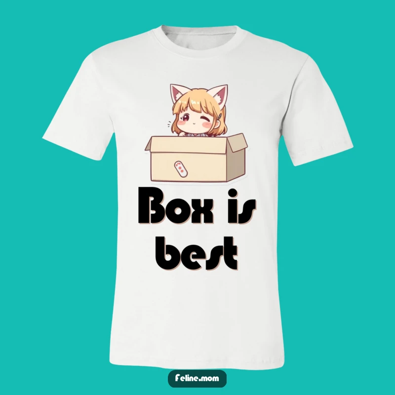 Funny Cat Woman Box Tee - Comfy & Hilarious Contentment!