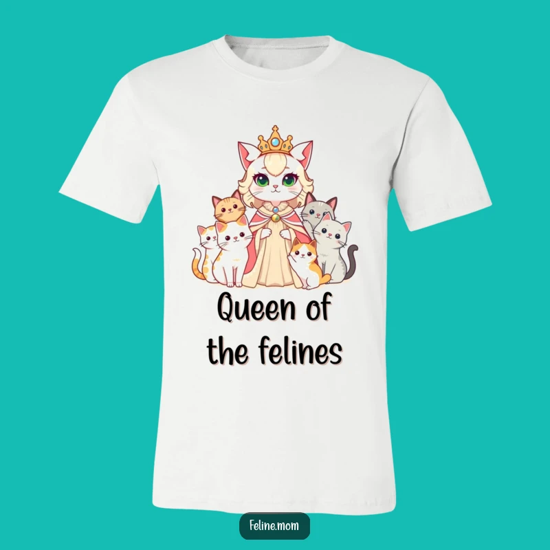 Funny Cat Lady Queen T-Shirt, Royal Feline Humor Apparel