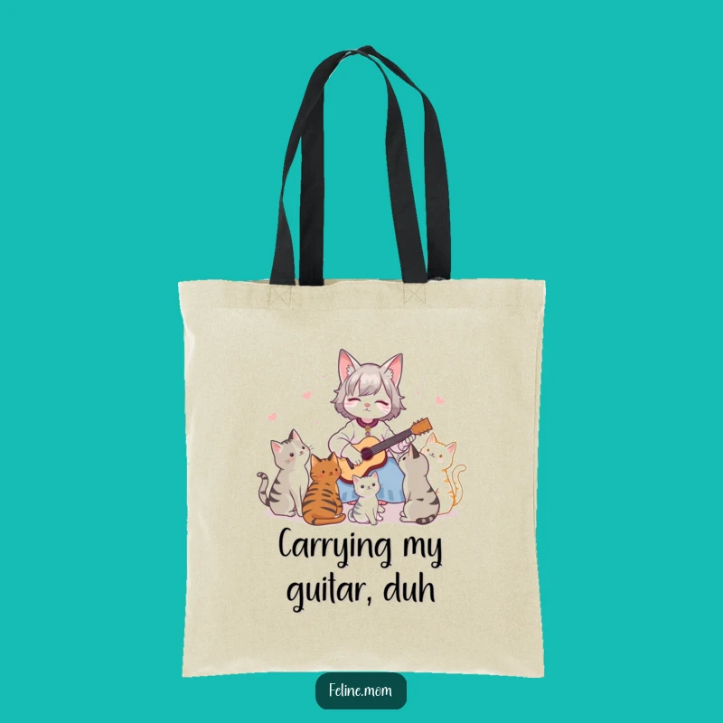 Funny Cat Serenade Tote Bag: Stylish Bag for Cat Music Fans, Great Funny Gift!