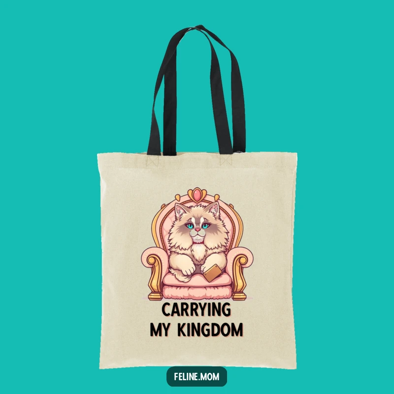 Funny Maine Coon Tote Bag: Elegant Throne Cat, Stylish & Hilarious Accessory Gift