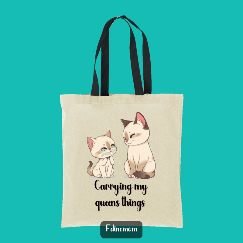 Funny Siamese Slow Blink Tote Bag: Regal Feline Fashion for Chic Cat Lovers