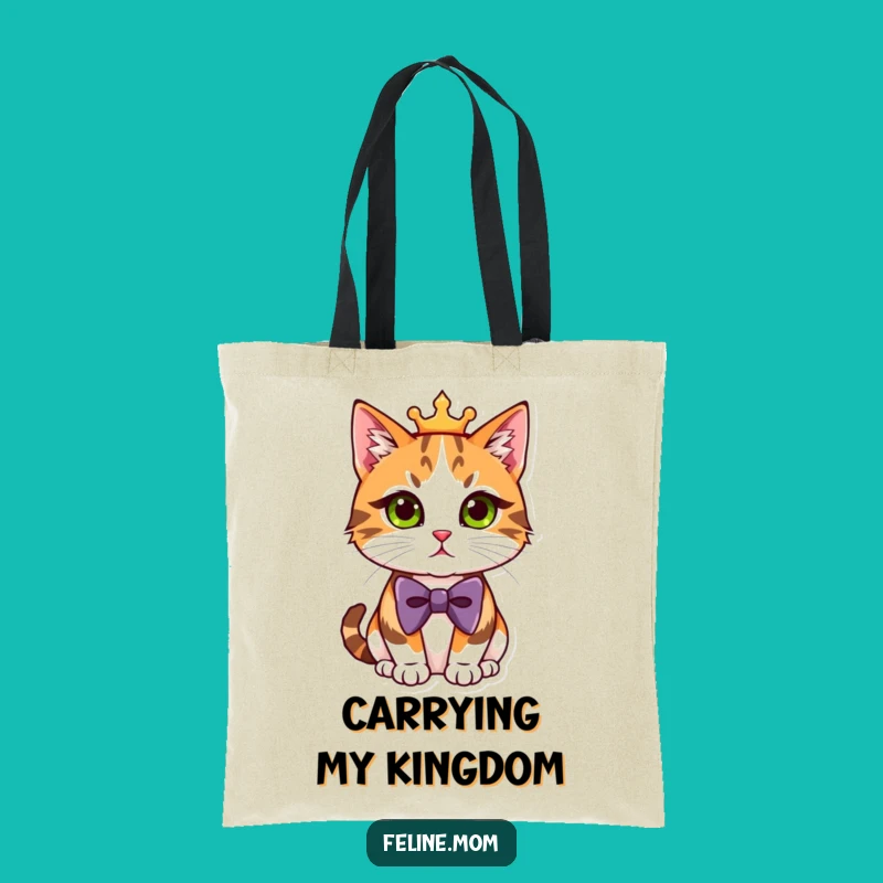Funny Calico Cat Bowtie Tote Bag - Carry Your Essentials with Regal Funny Charm