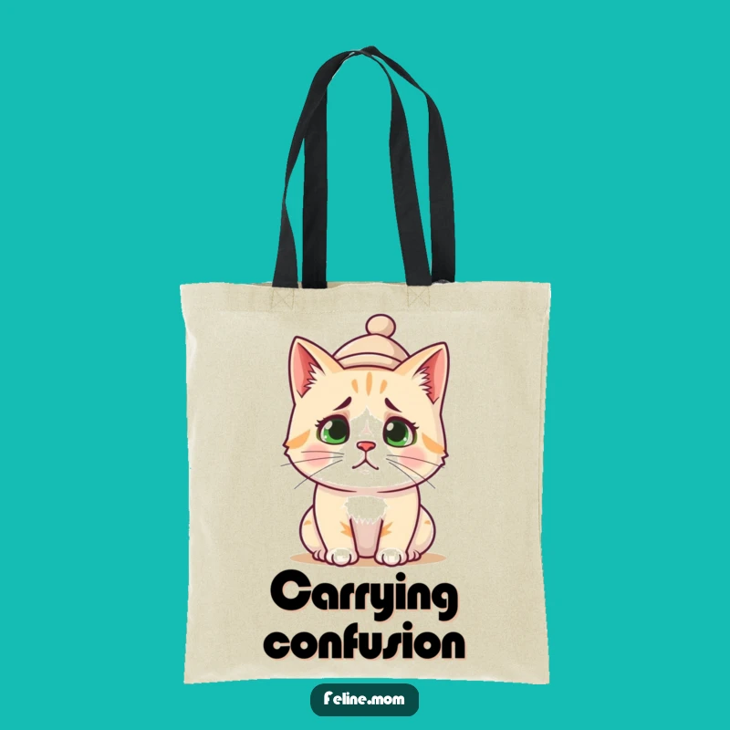 Funny Confused Cat Tote Bag: Carry Your Bewilderment in Style