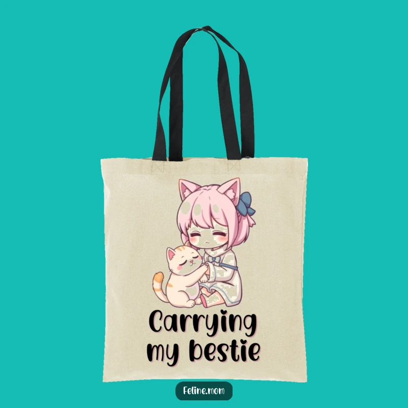 Funny Kawaii Cat Lady Tote Bag: Carry the Sweetness of Petting Your Cat