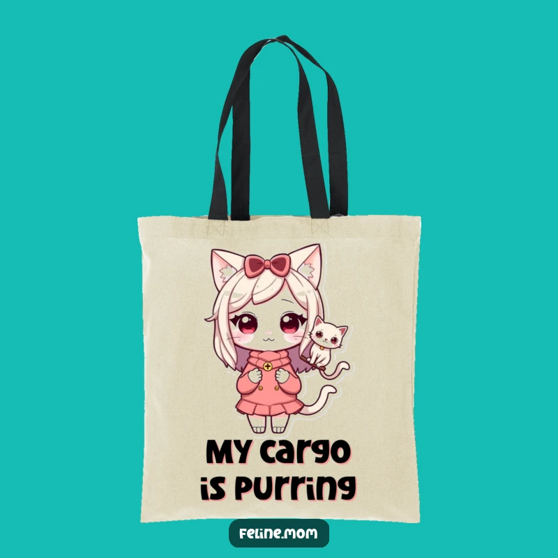 Funny Kawaii Cat Lady Tote Bag: Cat Companion Style, Great Funny Gift