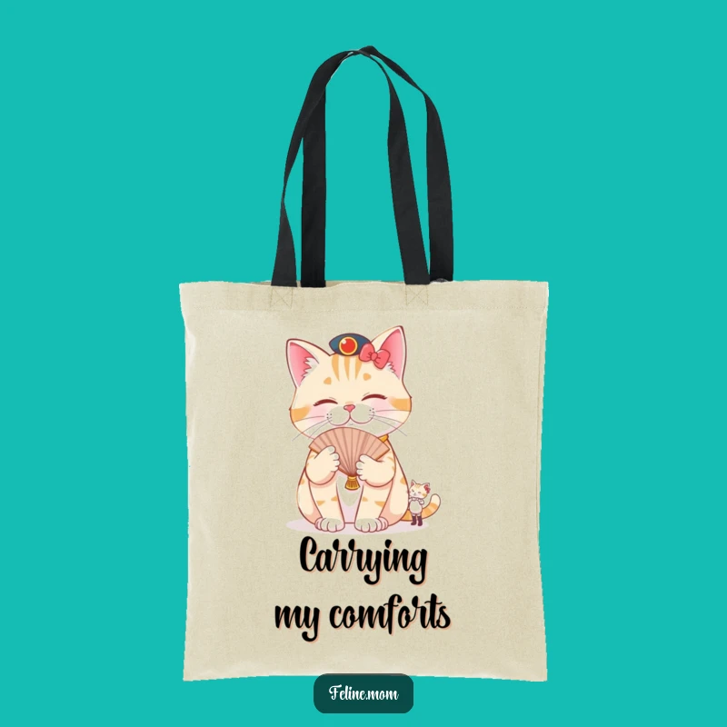 Funny Pampered Cat Tote Bag: Fanned Feline Luxury, Hilarious Accessory Gift